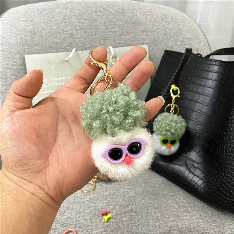Creative Cauliflower Cartoon Key Chain Car Ornament Plush Doll Doll Cute Bag Pendant Accessories Small Gift
