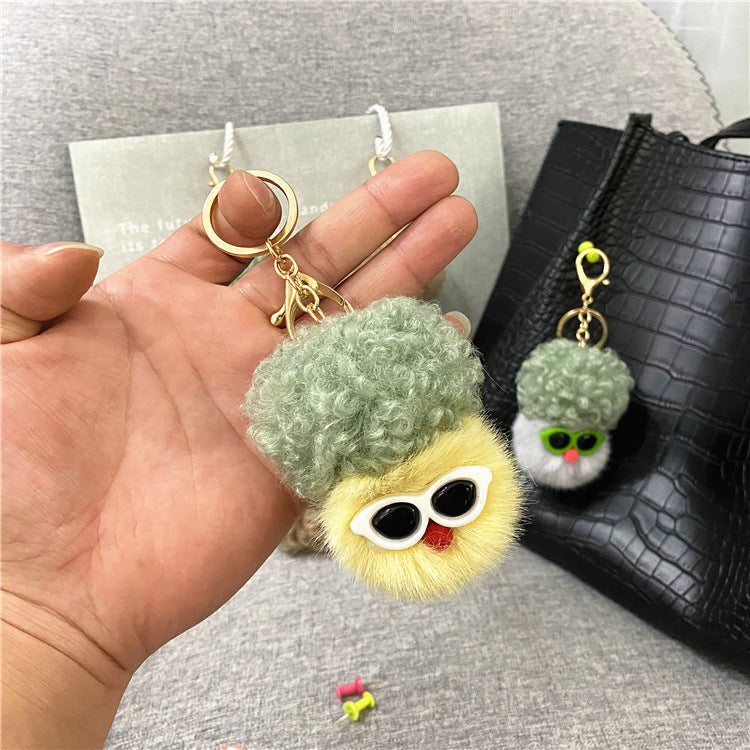 Creative Cauliflower Cartoon Key Chain Car Ornament Plush Doll Doll Cute Bag Pendant Accessories Small Gift