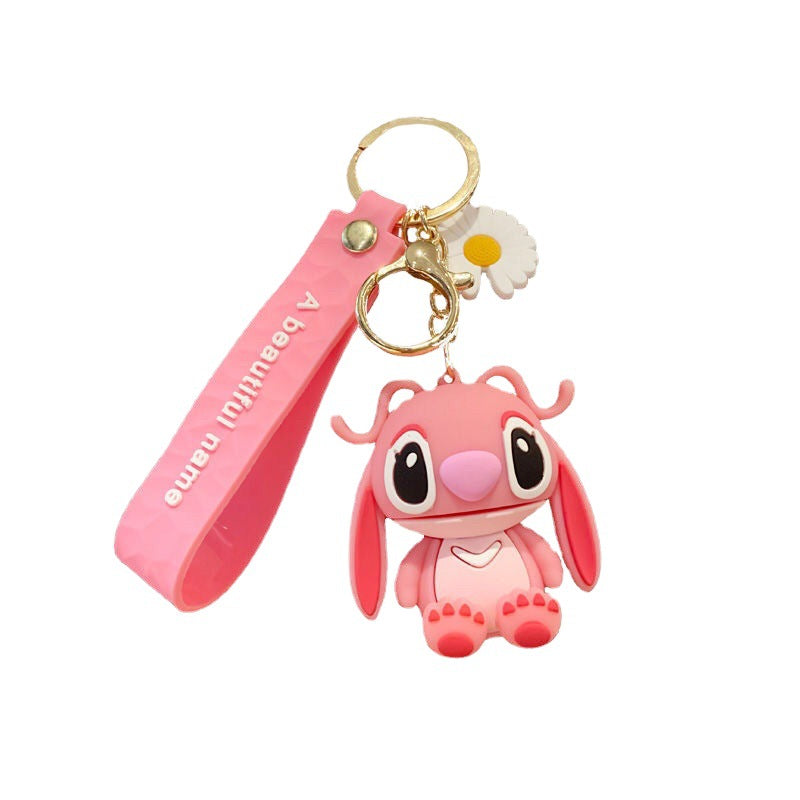 Cartoon Stitch Creative Key Chain Cute Couple Gift School Bag Car Pendant Bag Silicone Doll Pendant