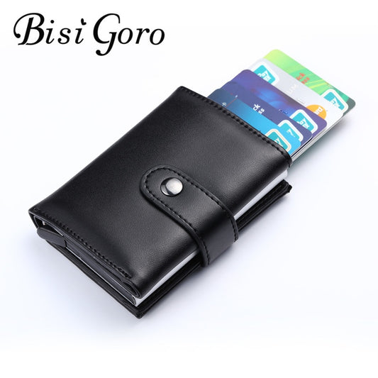 Unisex Genuine Leather Credit card Case Pocket Business ID Card Holder Cover.