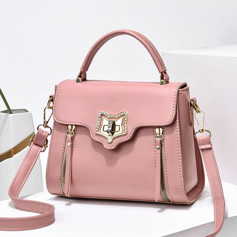 Luxury Leather Ladies Bags Fashion Rhinestones Commuter Handbag Ladies One-shoulder Bag Tote Bag
