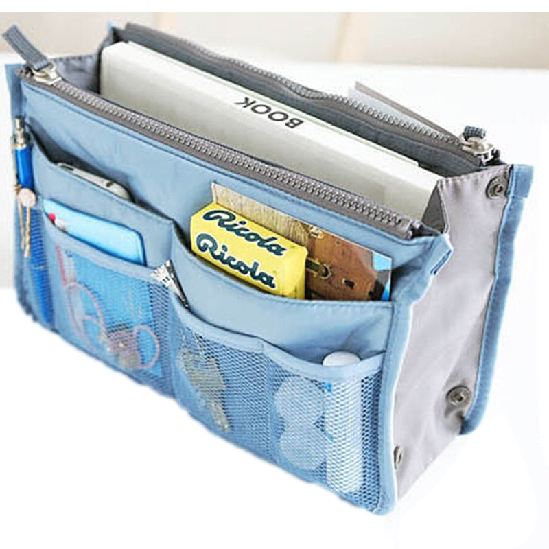 Organizer Insert Bag Women Nylon Travel Insert Organizer Handbag Purse Large liner Makeup Cosmetic Bag Cheap Female Tote Pouch