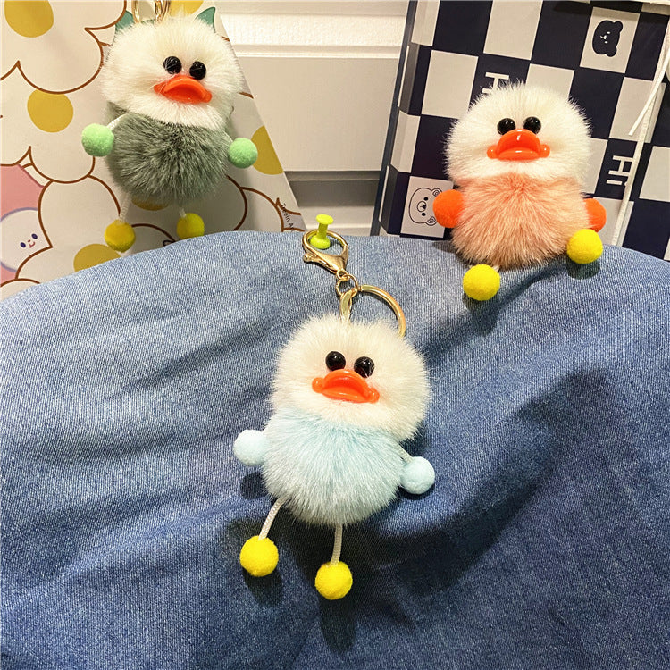 Ugly Cute Net Red Duck Key Chain Cute Plush Student Bag Pendant Cartoon Elf Car Key Chain Accessories