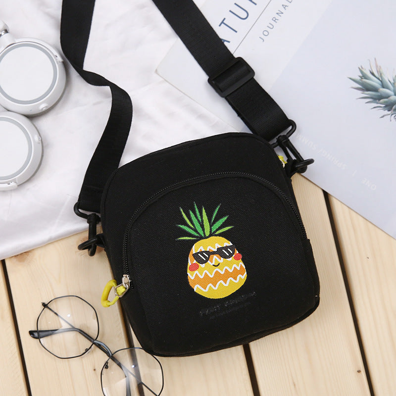 Ins Korean Version Of The Small Fresh Canvas Bag Men And Women Fashion Casual Shoulder Bag Student Simple Casual Small Messenger Bag