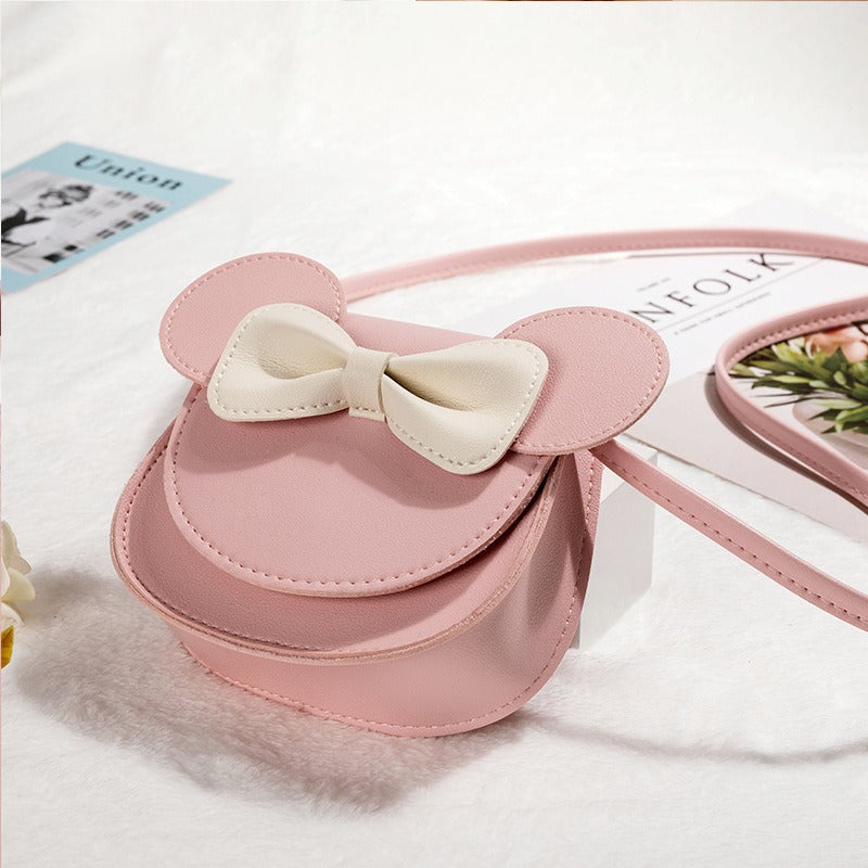 Trendy children messenger bag cute cartoon bow foreign style baby coin purse mini girl princess bag