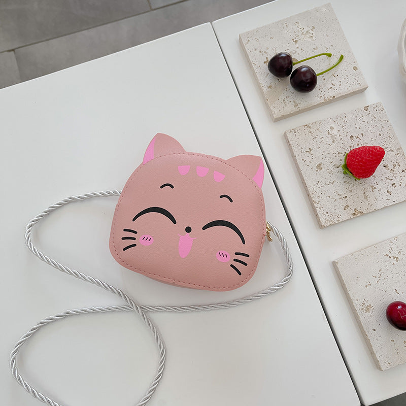 New Cartoon Cute Children's Bag PU Shoulder Bag Girl Korean Version Casual Messenger Bag Kindergarten Baby Coin Purse