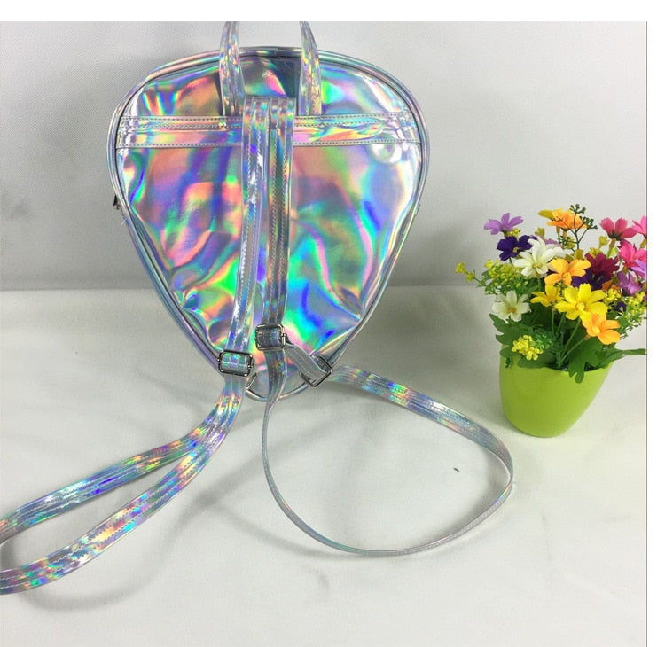Laser Transparent Backpack Boys 3D Alien ET Head Face Designed Triangle Leisure Bag For Girls