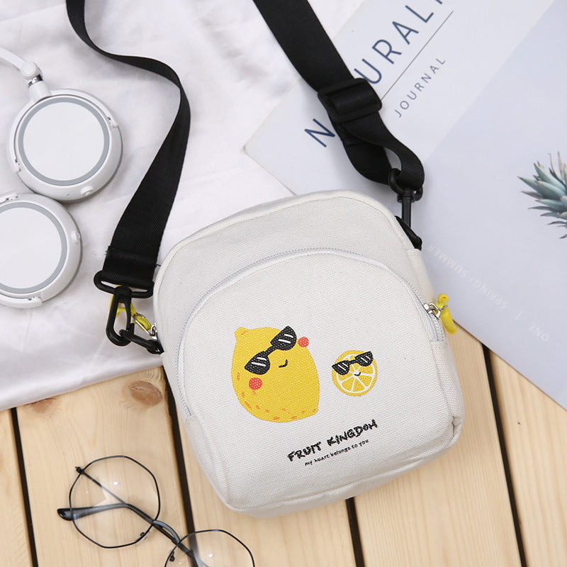 Ins Korean Version Of The Small Fresh Canvas Bag Men And Women Fashion Casual Shoulder Bag Student Simple Casual Small Messenger Bag