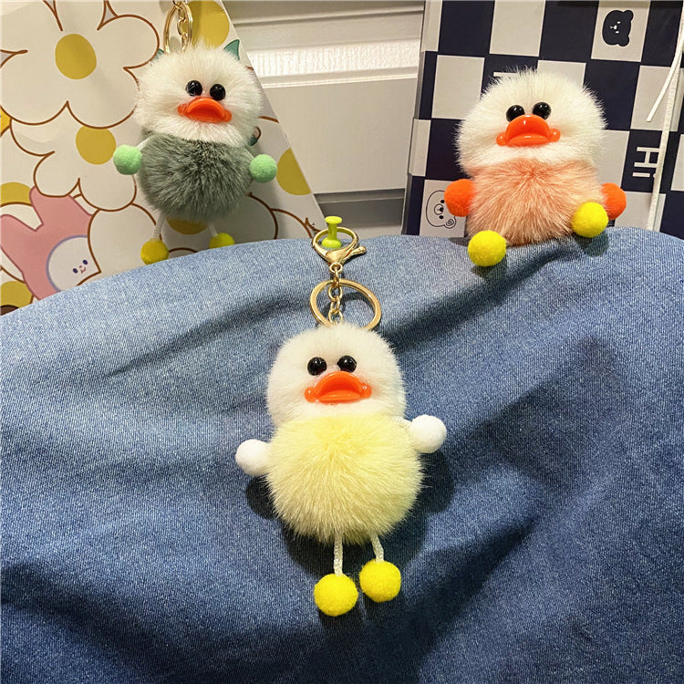 Ugly Cute Net Red Duck Key Chain Cute Plush Student Bag Pendant Cartoon Elf Car Key Chain Accessories