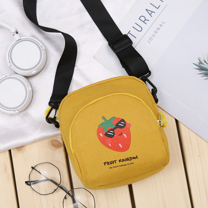 Ins Korean Version Of The Small Fresh Canvas Bag Men And Women Fashion Casual Shoulder Bag Student Simple Casual Small Messenger Bag