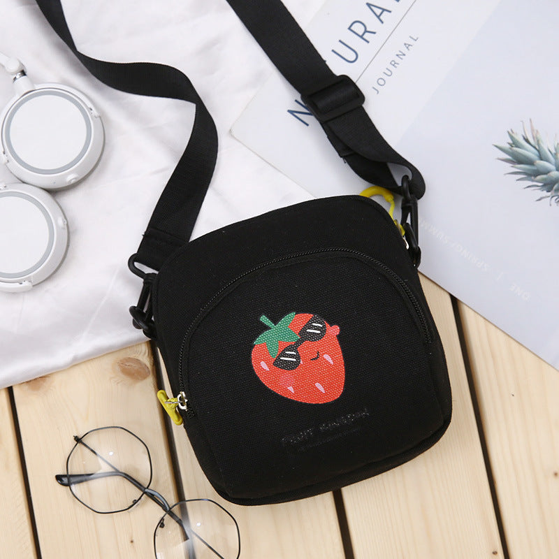 Ins Korean Version Of The Small Fresh Canvas Bag Men And Women Fashion Casual Shoulder Bag Student Simple Casual Small Messenger Bag
