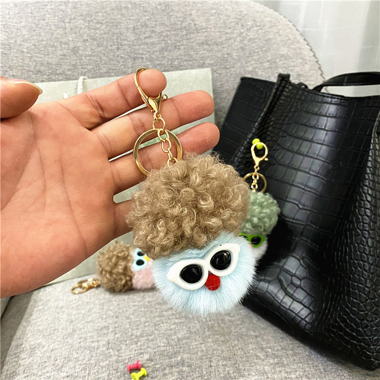 Creative Cauliflower Cartoon Key Chain Car Ornament Plush Doll Doll Cute Bag Pendant Accessories Small Gift