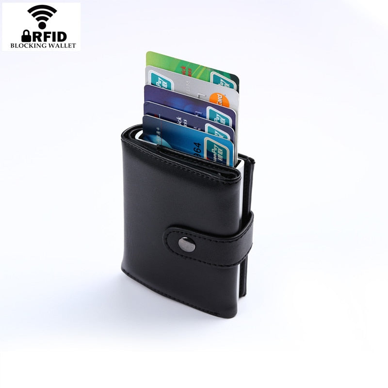 Unisex Genuine Leather Credit card Case Pocket Business ID Card Holder Cover.