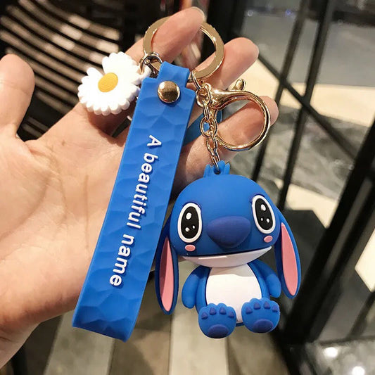 Cartoon Stitch Creative Key Chain Cute Couple Gift School Bag Car Pendant Bag Silicone Doll Pendant