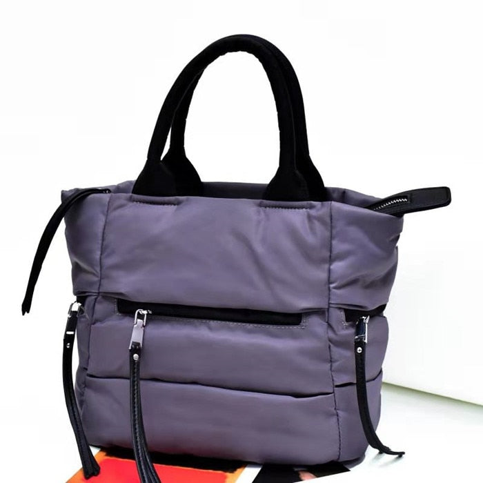 New Winter Space Cotton Handbag Women Casual Totes Bag Down Feather Padded Lady Shoulder Bag Sac A Mian Crossbody Bag