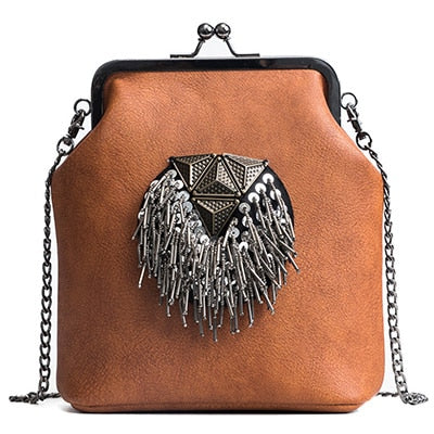 Dress Bags for Women PU Leather Tassel Fashion Frame Bag New Arrival, Style Crossbody Chains Shoulder Bags