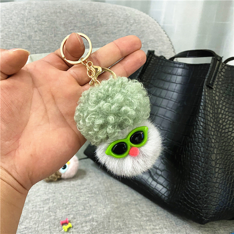 Creative Cauliflower Cartoon Key Chain Car Ornament Plush Doll Doll Cute Bag Pendant Accessories Small Gift