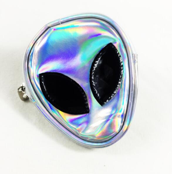Laser Transparent Backpack Boys 3D Alien ET Head Face Designed Triangle Leisure Bag For Girls