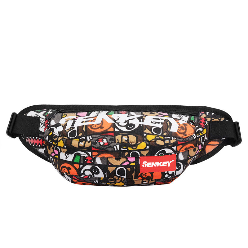 Trend personality cashier pockets Men's sports outdoor chest bag riding bag One shoulder diagonal bag