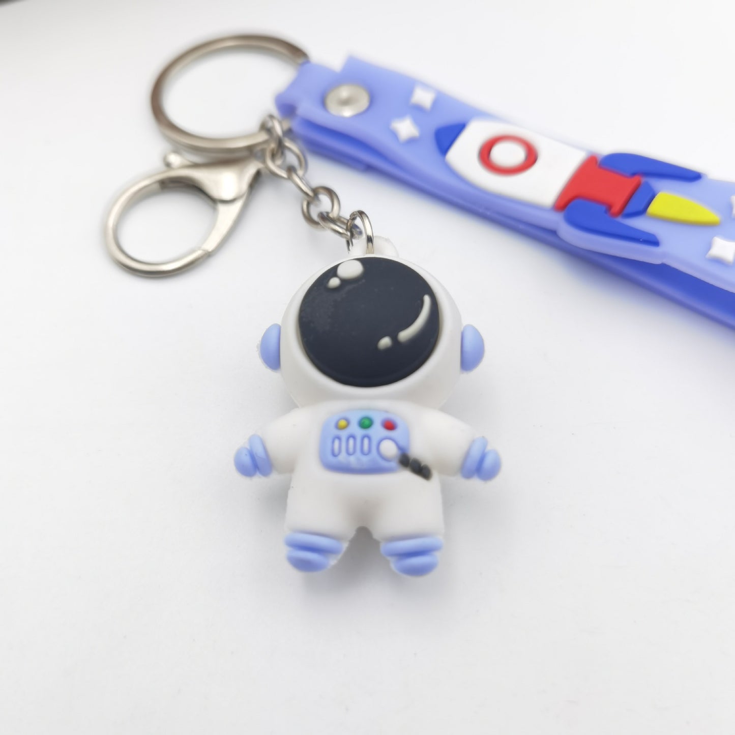 Cartoon Planet Trip Astronaut Key Chain Cute Spaceman Couple Chain Soft Glue Small Pendant Key Ring Pendant