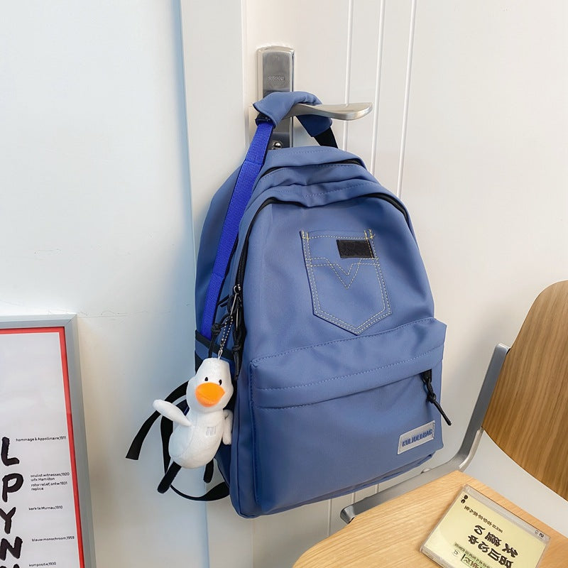 New School Bag For Men And Women With Large Capacity Nylon Cloth Light Weight Backpack Small Fresh Retro Backpack