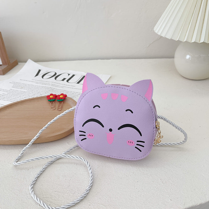 New Cartoon Cute Children's Bag PU Shoulder Bag Girl Korean Version Casual Messenger Bag Kindergarten Baby Coin Purse