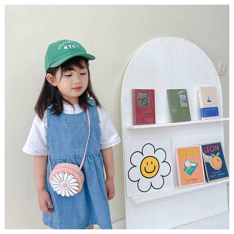 Children's Coin Purse New Korean Version Girl Messenger Bag Princess Shoulder Bag Fashion Sun Flower Mini Bag