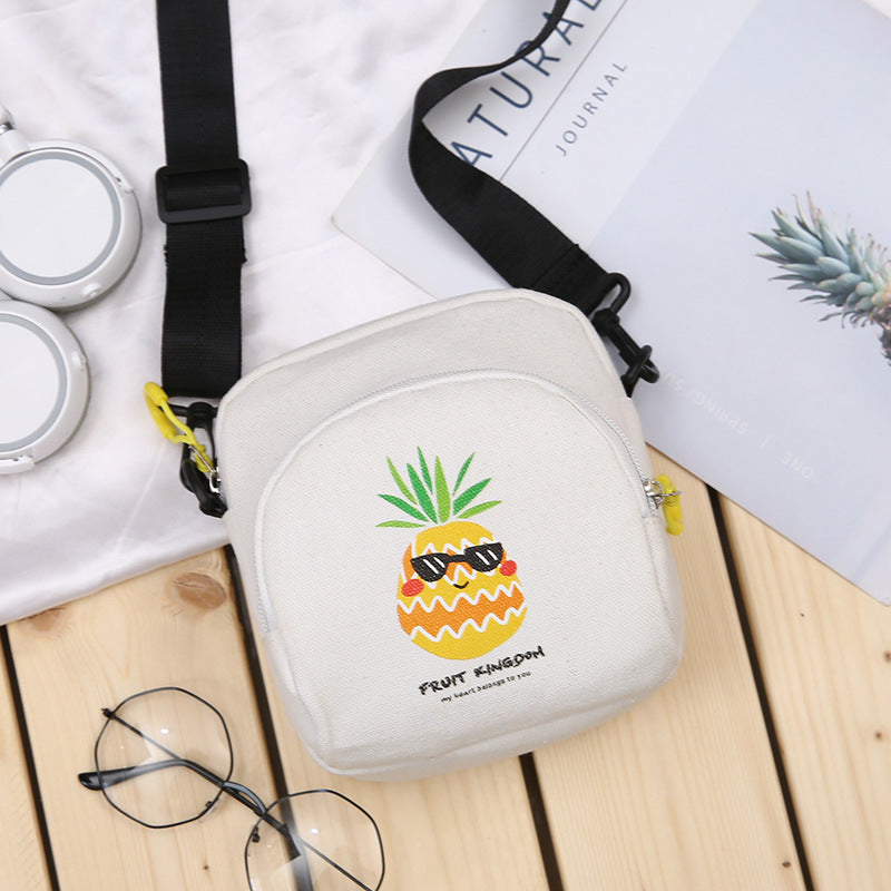 Ins Korean Version Of The Small Fresh Canvas Bag Men And Women Fashion Casual Shoulder Bag Student Simple Casual Small Messenger Bag