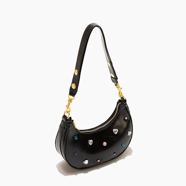 Half Moon Women Hobo Shoulder Purses  Luxury Brand Leather Tote Handbag Vintage Sling Crossbody Bag