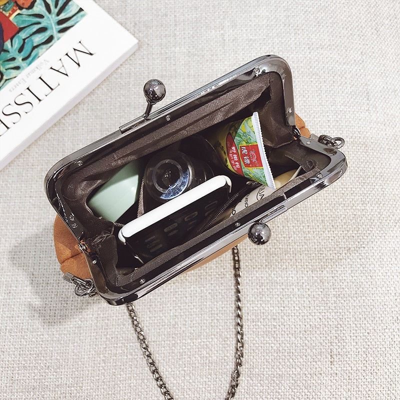 Dress Bags for Women PU Leather Tassel Fashion Frame Bag New Arrival, Style Crossbody Chains Shoulder Bags