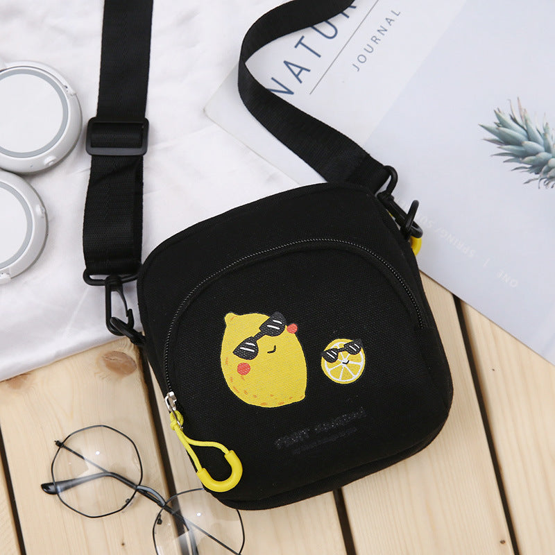 Ins Korean Version Of The Small Fresh Canvas Bag Men And Women Fashion Casual Shoulder Bag Student Simple Casual Small Messenger Bag