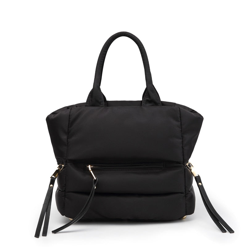 New Winter Space Cotton Handbag Women Casual Totes Bag Down Feather Padded Lady Shoulder Bag Sac A Mian Crossbody Bag