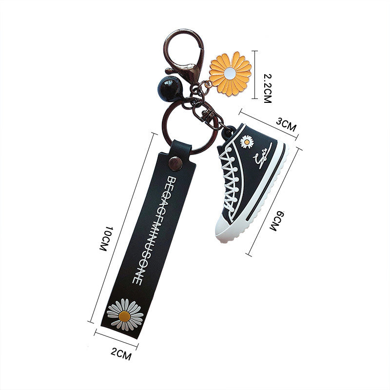 Star With The Same Paragraph Daisy Keychain Glue Cartoon Personality Trend Car Key Chain Ring Bag Pendant