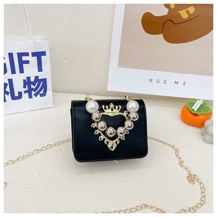 Women's New Love Mini Bags Girls Fashion Western Style One Shoulder Crossbody Change Lipstick Bags Pearl Handbags