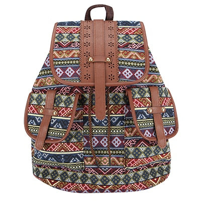 Sansarya New Hollow Out PU Leather Bohemian Vintage Women Backpack Teenage Gilrs School Female Ladies Drawstring Bag Rucksack