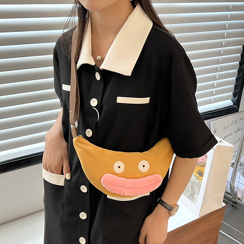 Lazy Sheep With The Same Style Messenger Bag Female Cute Sausage Mouth Nylon Girl Funny One-Shoulder Oblique Cross Bag Casual Dumpling Bag