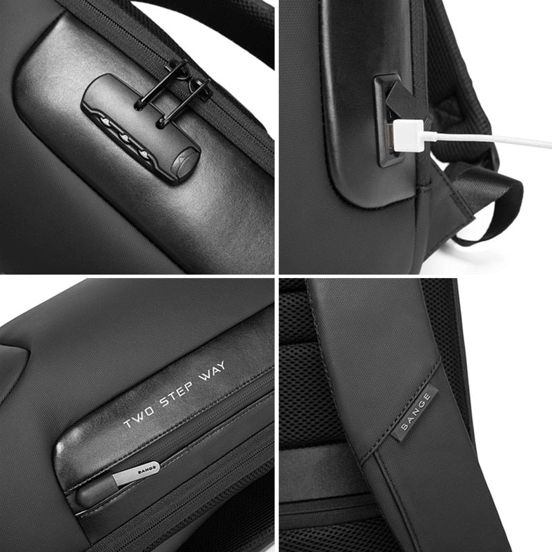 BANGE New Anti Thief Backpack Fits 15.6 inch Laptop Backpack Multifunctional Backpack WaterProof for Business Shoulder Bags