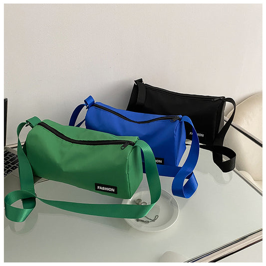 Ins Niche Messenger Bag Ladies Fitness Bag Casual Shoulder Bag Female Solid Color Lightweight Oxford Cloth Tide Brand Sports Bag