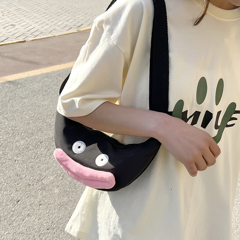 Lazy Sheep With The Same Style Messenger Bag Female Cute Sausage Mouth Nylon Girl Funny One-Shoulder Oblique Cross Bag Casual Dumpling Bag