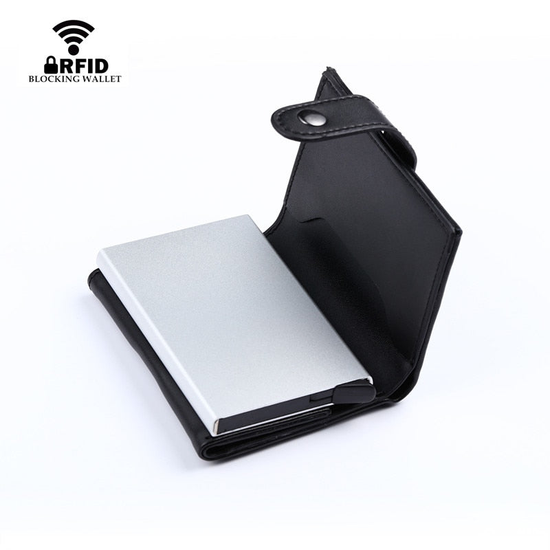 Unisex Genuine Leather Credit card Case Pocket Business ID Card Holder Cover.