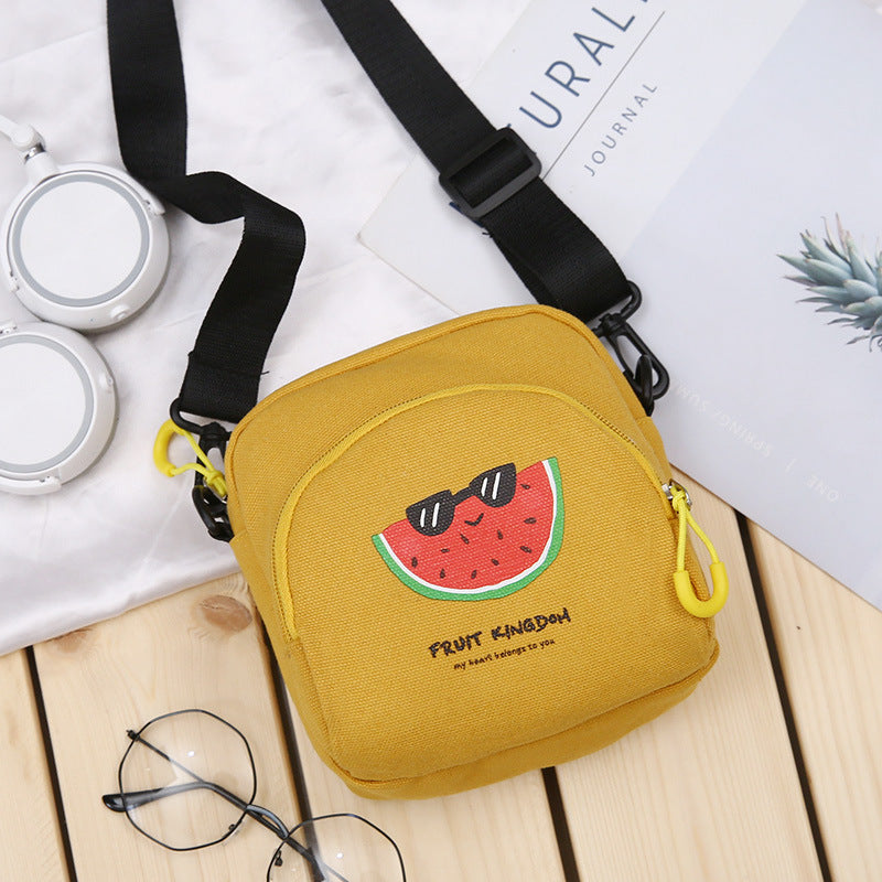 Ins Korean Version Of The Small Fresh Canvas Bag Men And Women Fashion Casual Shoulder Bag Student Simple Casual Small Messenger Bag
