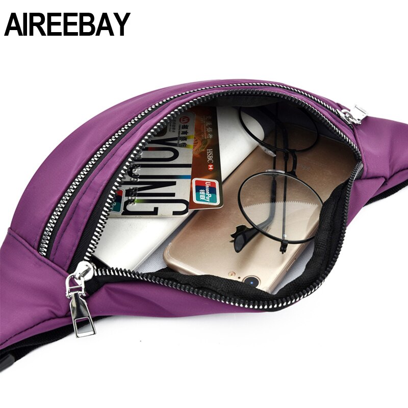 AIREEBAY New bum bag For Women Waterproof  Waist Bags Ladies Fashion Bum Bag Travel Crossbody Chest Bags Unisex Hip Bag