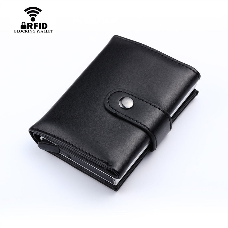 Unisex Genuine Leather Credit card Case Pocket Business ID Card Holder Cover.