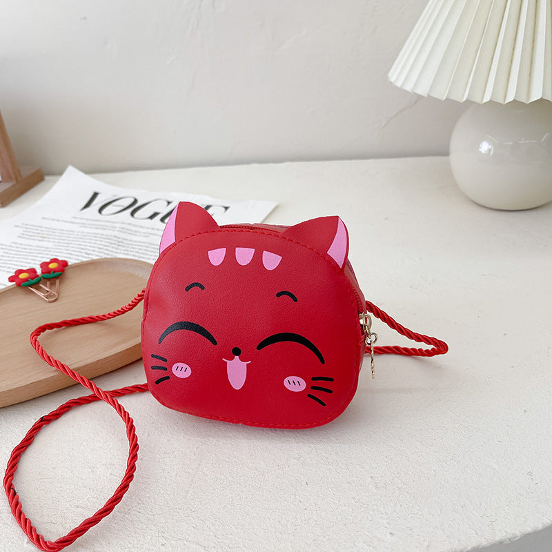New Cartoon Cute Children's Bag PU Shoulder Bag Girl Korean Version Casual Messenger Bag Kindergarten Baby Coin Purse