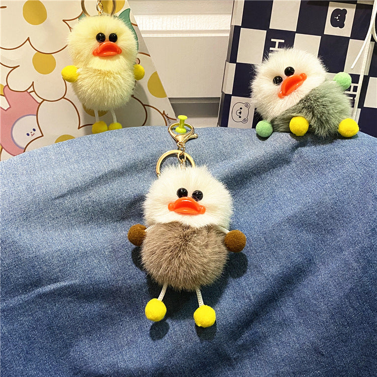 Ugly Cute Net Red Duck Key Chain Cute Plush Student Bag Pendant Cartoon Elf Car Key Chain Accessories