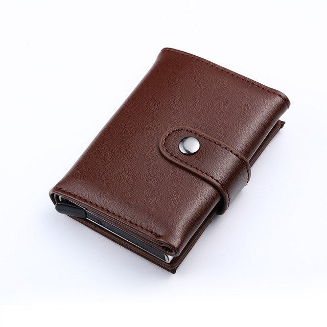 Unisex Genuine Leather Credit card Case Pocket Business ID Card Holder Cover.
