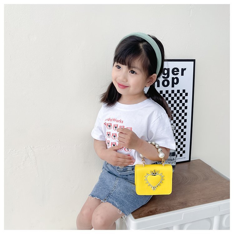 Women's New Love Mini Bags Girls Fashion Western Style One Shoulder Crossbody Change Lipstick Bags Pearl Handbags