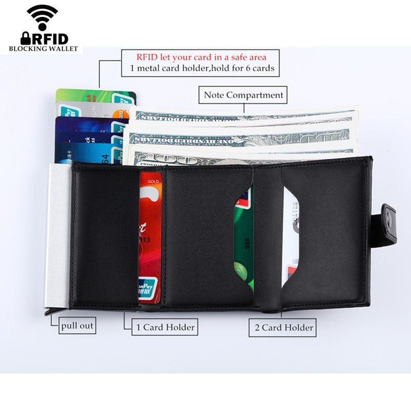 Unisex Genuine Leather Credit card Case Pocket Business ID Card Holder Cover.