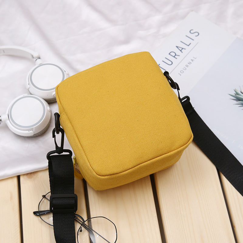 Ins Korean Version Of The Small Fresh Canvas Bag Men And Women Fashion Casual Shoulder Bag Student Simple Casual Small Messenger Bag