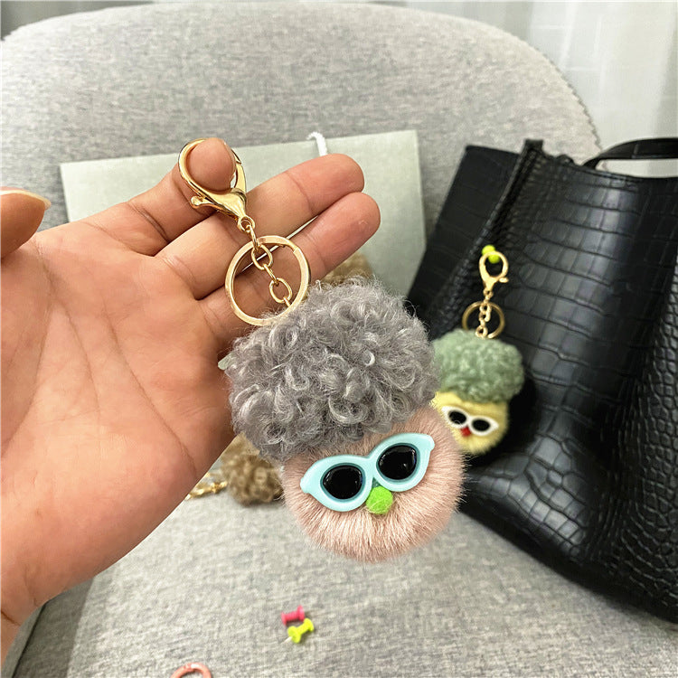 Creative Cauliflower Cartoon Key Chain Car Ornament Plush Doll Doll Cute Bag Pendant Accessories Small Gift
